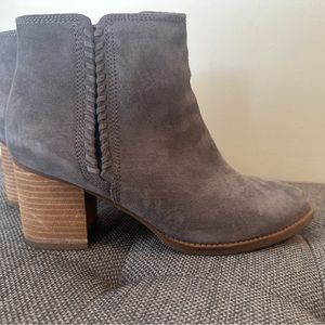 Blondo Nina Grey Suede Ankle Booties